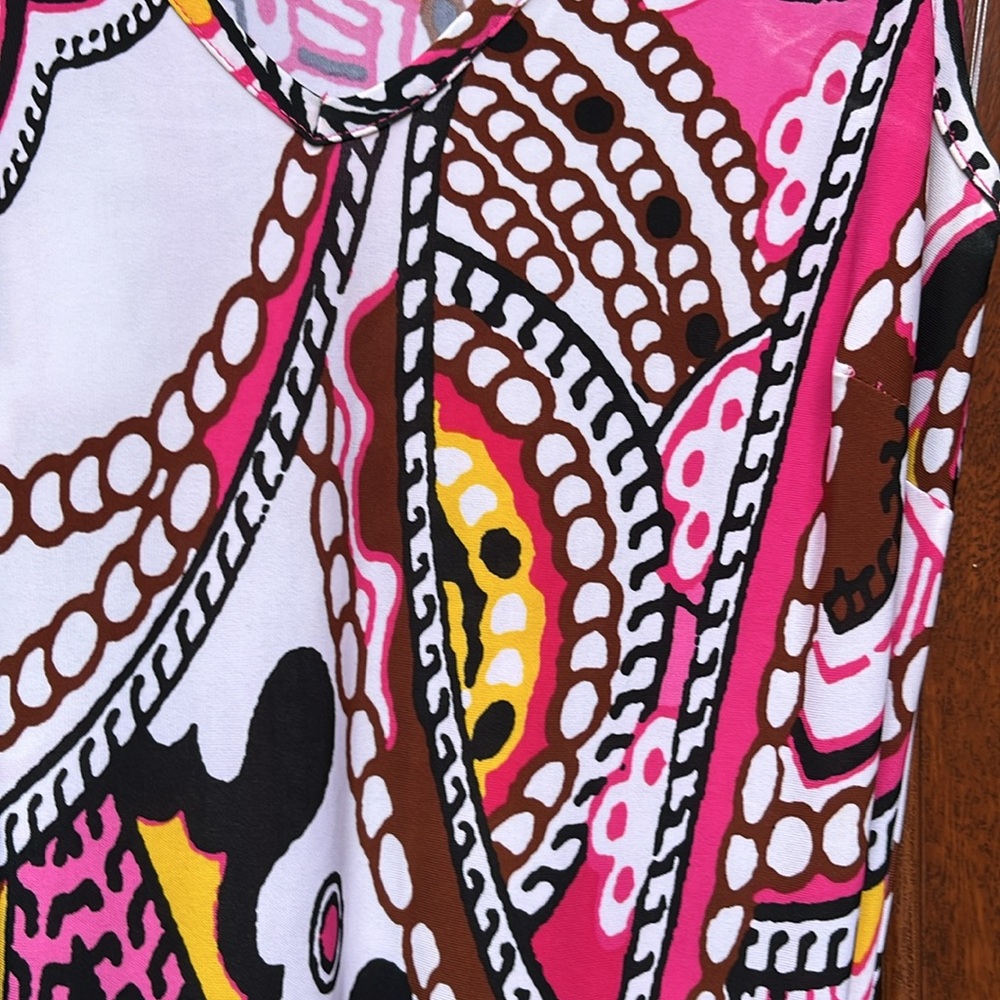 Cache Pink and White Paisley Print Maxi Dress - Sz M - Picture 6 of 16